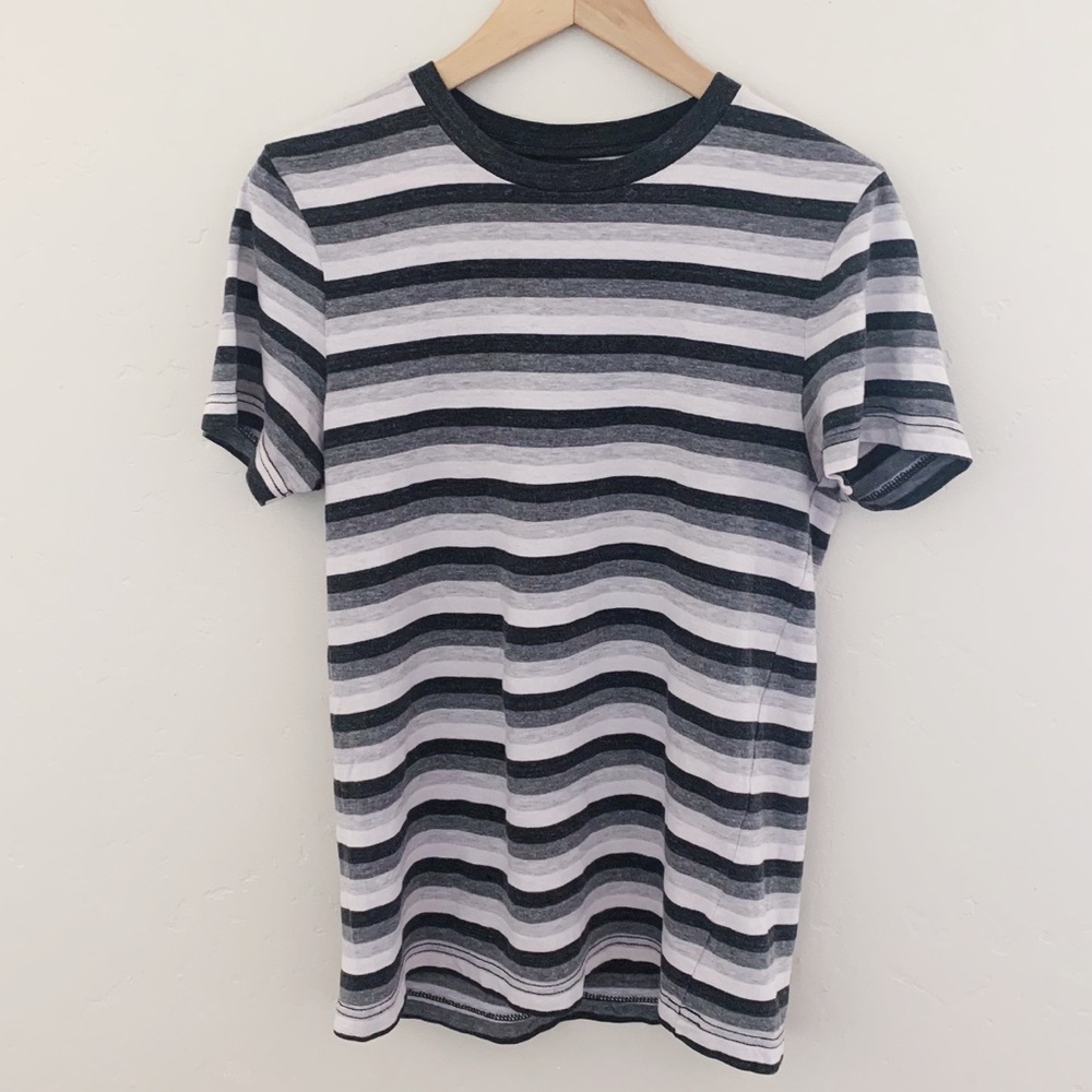 Striped Men’s Pink and Gray Tee